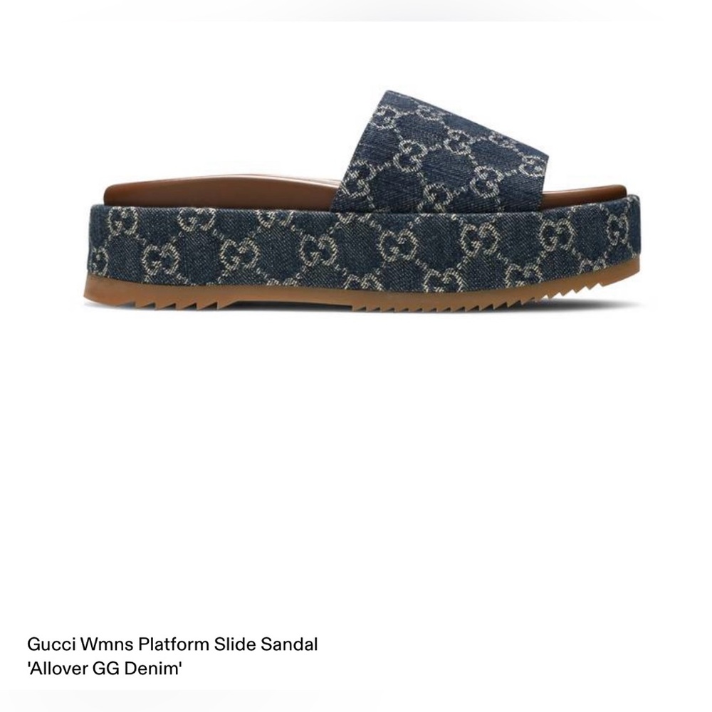 Gucci Wmns Platform Slide Sandal
'Allover GG Denim